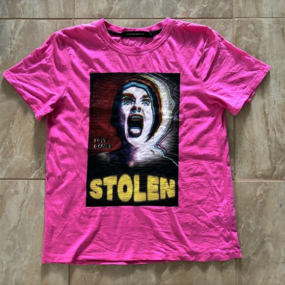 Stolen Girlfriends Club Pink Skream tshirt Small - Picture 1 of 6